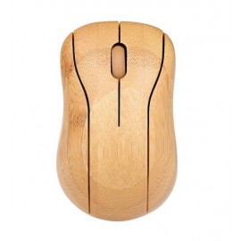 Bamboo Wireless Mouse with Logo
