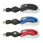 Customized 3D Super Mini Optical USB Mouse w/ Retractable Cord (3"x1 3/8")