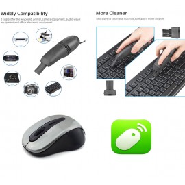 iBank(R)2.4GHz Wireless Mouse + USB Vacuum Cleaner (Silver) Custom Imprinted