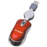 Mini Optical Mouse w/ Metallic Finish Wired with Logo