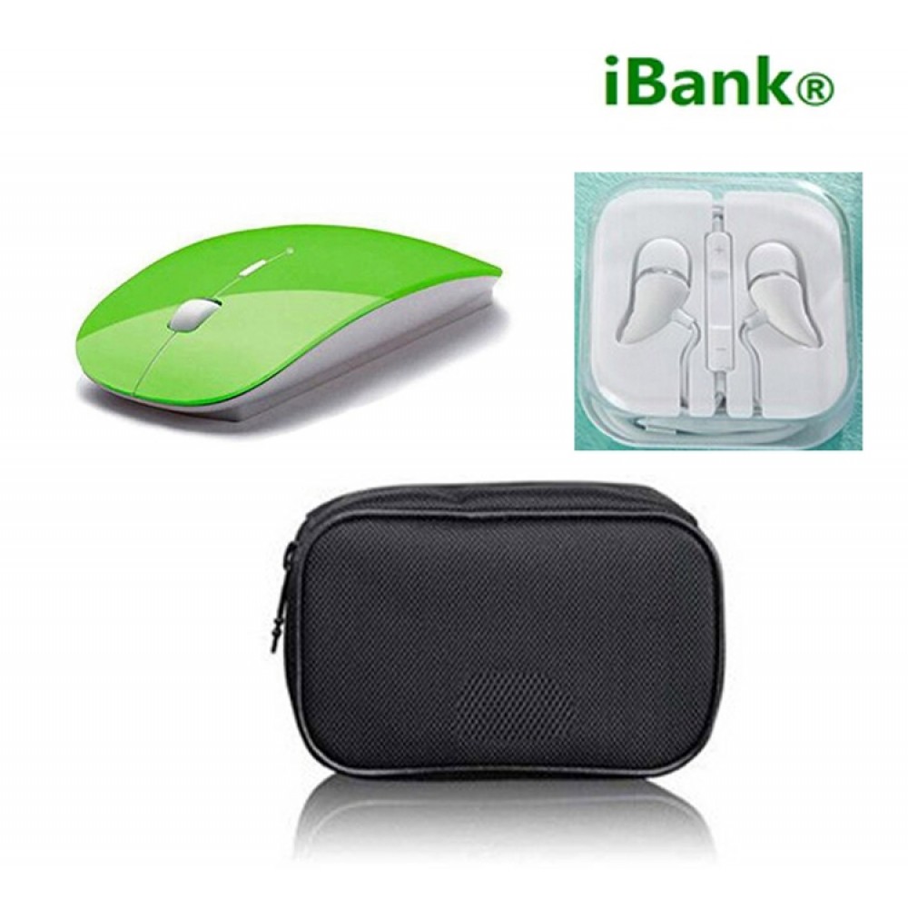 Custom Imprinted iBank(R)2.4GHz Wireless Mouse + Headphones with Mic Custom Imprinted iBank(R)2.4GHz Wireless Mouse + Headphones with Mic