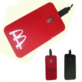 Slim Retractable USB Credit Card Mouse with Light with Logo