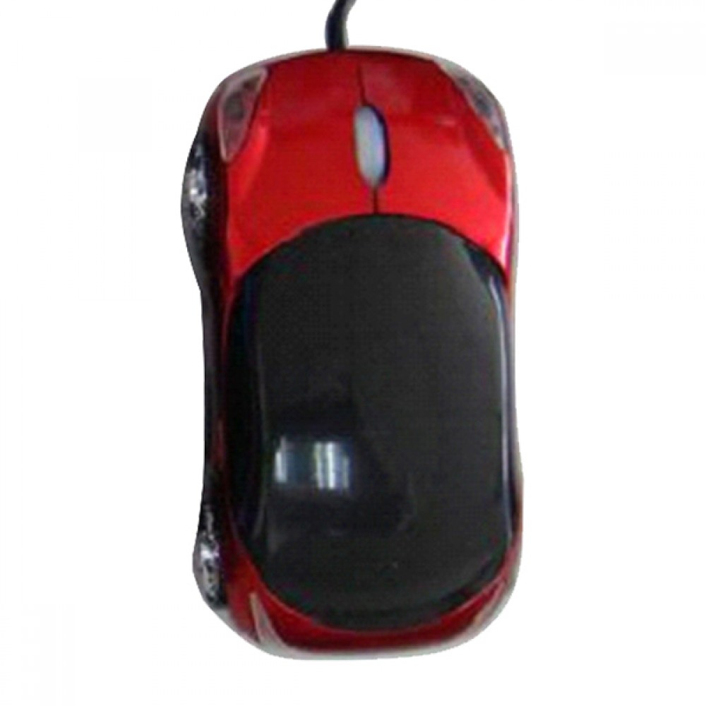 Personalized Sporty Car Optical Mouse w/ Headlights & Black Trim Wired- AIR PRICE