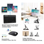 iBank(R) Bluetooth Mouse for Laptop / iMac/ iPad + Bluetooth Keyboard + Foldable Stand (Black) Custom Imprinted