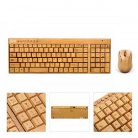Logo Branded Wireless Bamboo Bluetooth Keyboard & Mouse