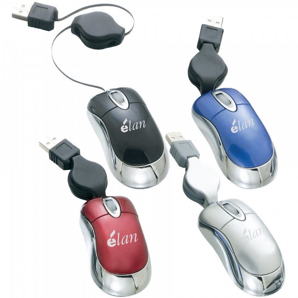 Custom Imprinted Optical Mouse with Retractable USB Cord Custom Imprinted Optical Mouse with Retractable USB Cord
