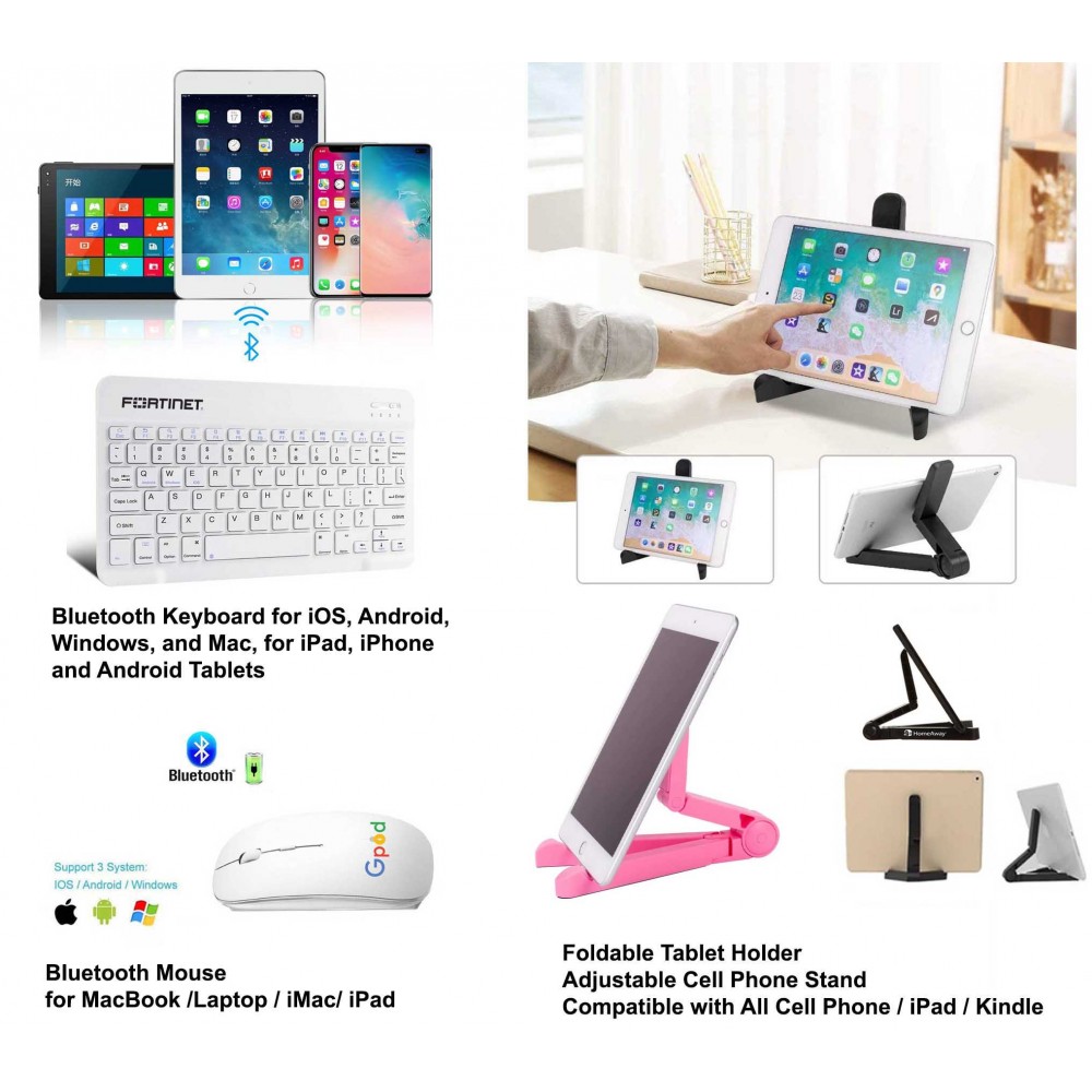 Custom Imprinted iBank(R) Bluetooth Mouse for Laptop / iMac/ iPad + Bluetooth Keyboard + Foldable Stand (Pink) Custom Imprinted iBank(R) Bluetooth Mouse for Laptop / iMac/ iPad + Bluetooth Keyboard + Foldable Stand (Pink)
