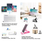 Custom Imprinted iBank(R) Bluetooth Mouse for Laptop / iMac/ iPad + Bluetooth Keyboard + Foldable Stand (Pink)
