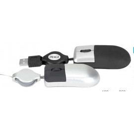 Promotional 3D Super Mini Optical USB Mouse w/Retractable Cord