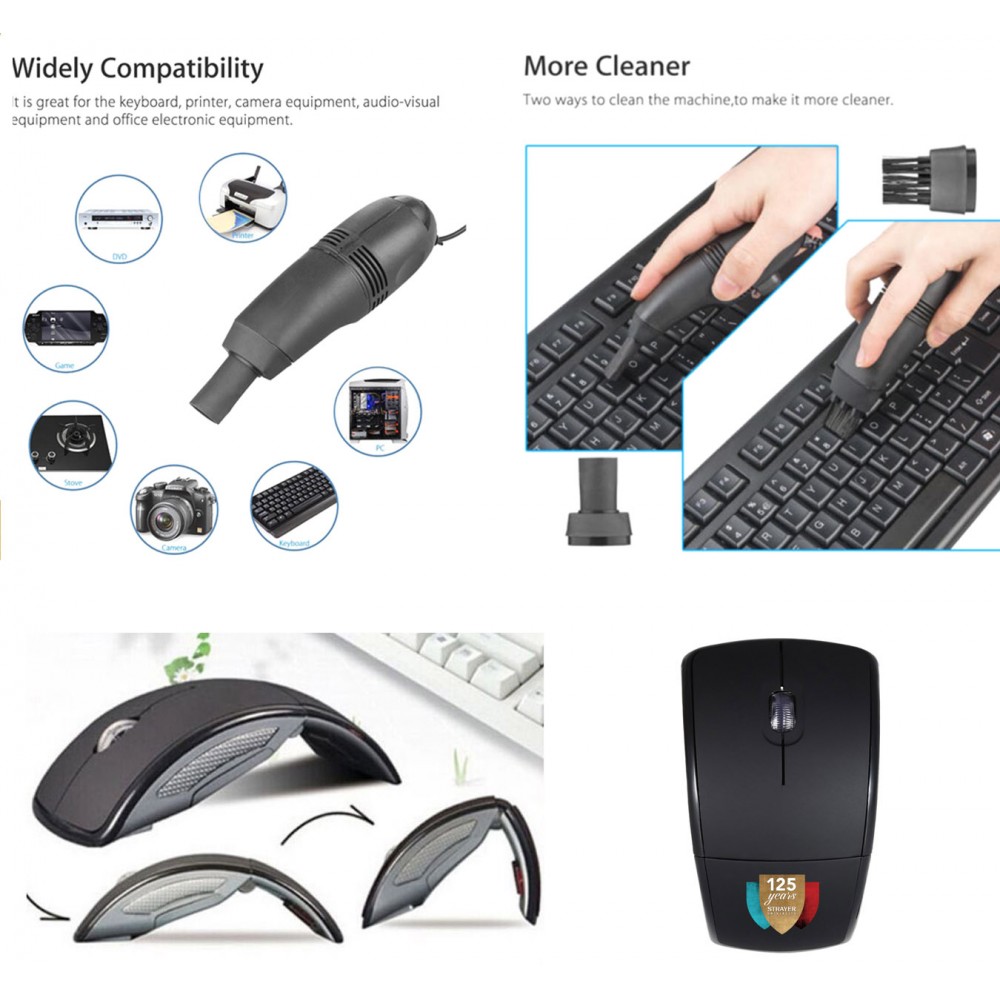 Custom Imprinted iBank(R)2.4GHz Wireless Mouse + USB Vacuum Cleaner (Black) Custom Imprinted iBank(R)2.4GHz Wireless Mouse + USB Vacuum Cleaner (Black)