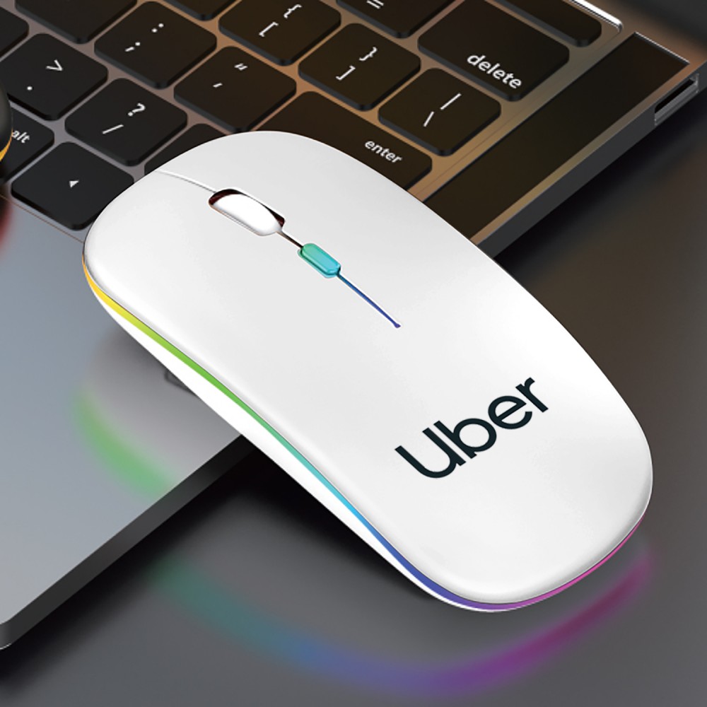 Personalized Vienna PRO - Wireless Optical Mouse Featuring LED Display and Wireless Charging
