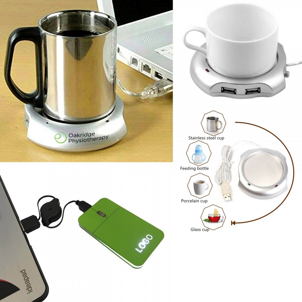 Logo Printed iBank(R) 4 Port USB Hub + Cup Warmer + LED Light up Mouse (Green) Logo Printed iBank(R) 4 Port USB Hub + Cup Warmer + LED Light up Mouse (Green)