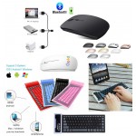 Custom Printed iBank(R) Bluetooth Mouse for MacBook /Laptop / iMac/ iPad + Foldable Keyboard (Black)