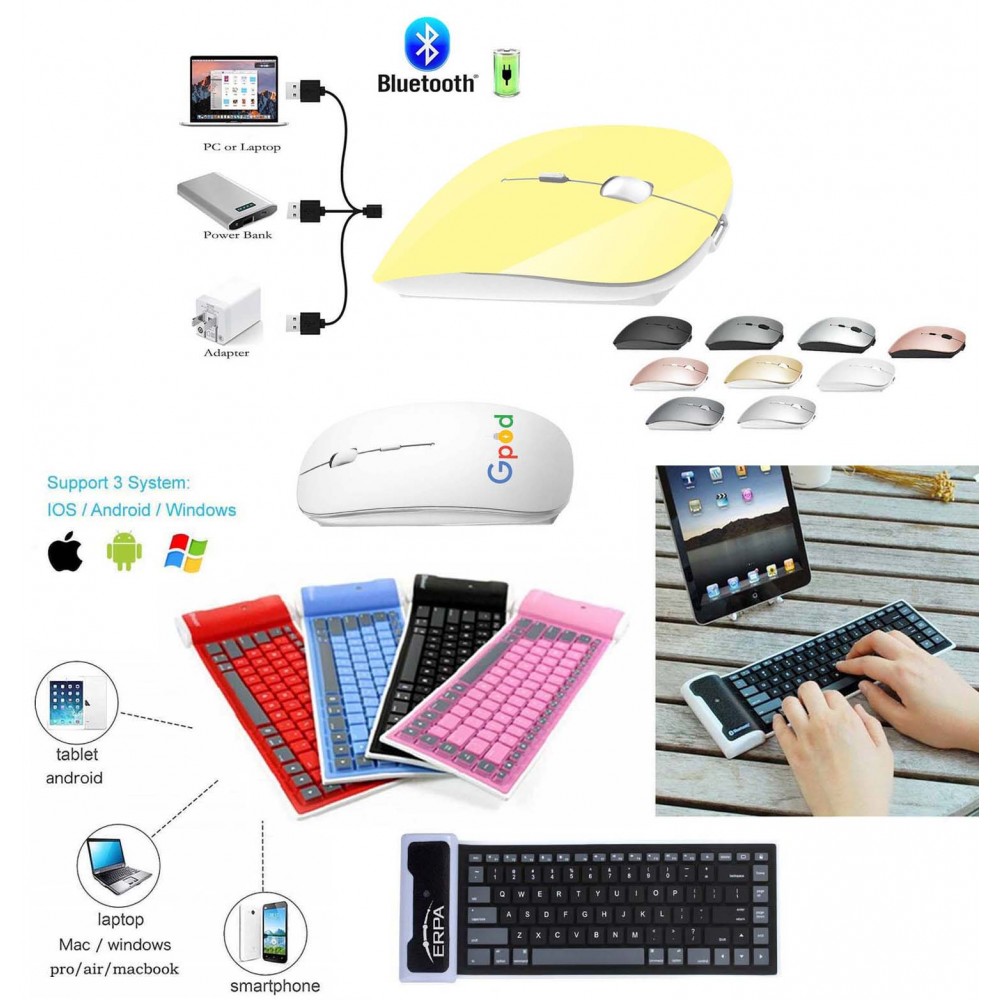 Custom Imprinted iBank(R) Bluetooth Mouse for MacBook /Laptop / iMac/ iPad + Foldable Keyboard (Yellow) Custom Imprinted iBank(R) Bluetooth Mouse for MacBook /Laptop / iMac/ iPad + Foldable Keyboard (Yellow)