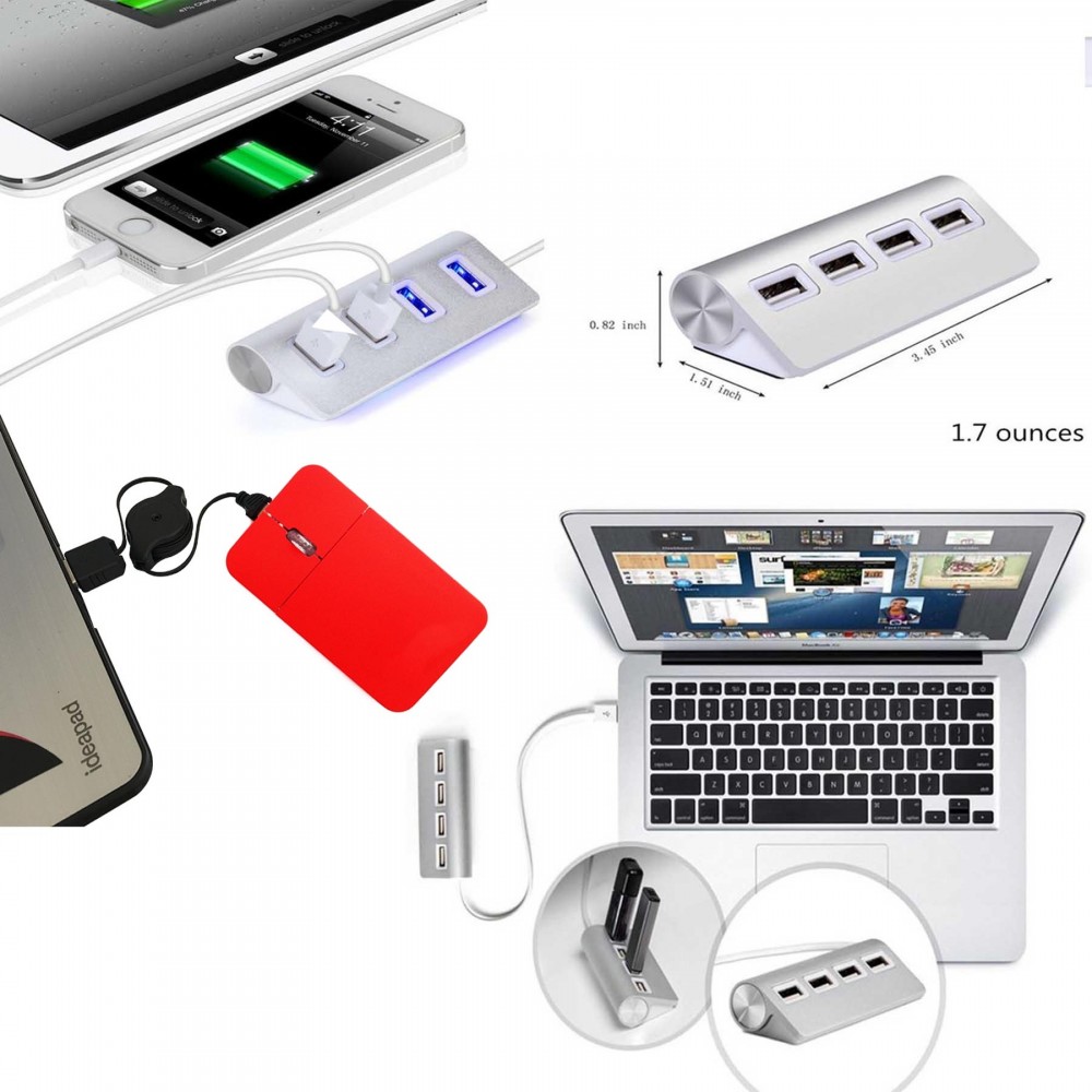 iBank(R) 4 Port USB Hub + LED Light up Mouse (Red) Branded iBank(R) 4 Port USB Hub + LED Light up Mouse (Red) Branded