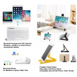 Custom Imprinted iBank(R) Bluetooth Mouse for Laptop / iMac/ iPad + Bluetooth Keyboard + Foldable Stand (Yellow)