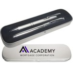 Logo Branded JJ Stylus pen with Murcury Roller in 2 Piece Tin Gift Box