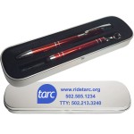 JJ Series Pen and Mini Stylus in 2 Piece Tin Gift Box Custom Printed