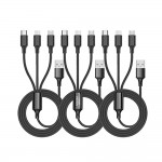 Logo Branded 3" 1 Nylon USB Charging Cord