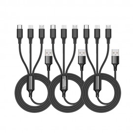 Logo Branded 3" 1 Nylon USB Charging Cord