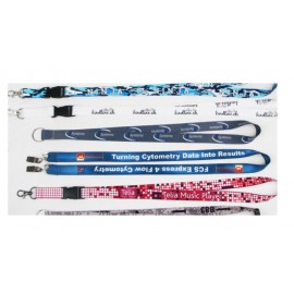 Personalized 3/4" Dye Sublimation Lanyard W/ Split Ring or Swivel Hook