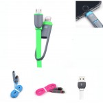 2 in 1 Android IOS Charging Cord Logo Printed