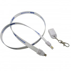 Polyester Lanyard W/ USB Charging Cable with Logo