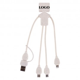 Men Shape 3 in 1 Charging Cable with Logo