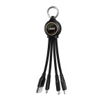 Light Up Logo 3 In 1 Charging Cable Keychain with Logo