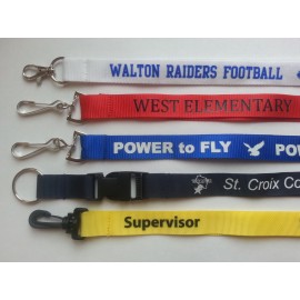 1/2" Printed Nylon Lanyard w/ Metal Crimp and Split Ring with Logo