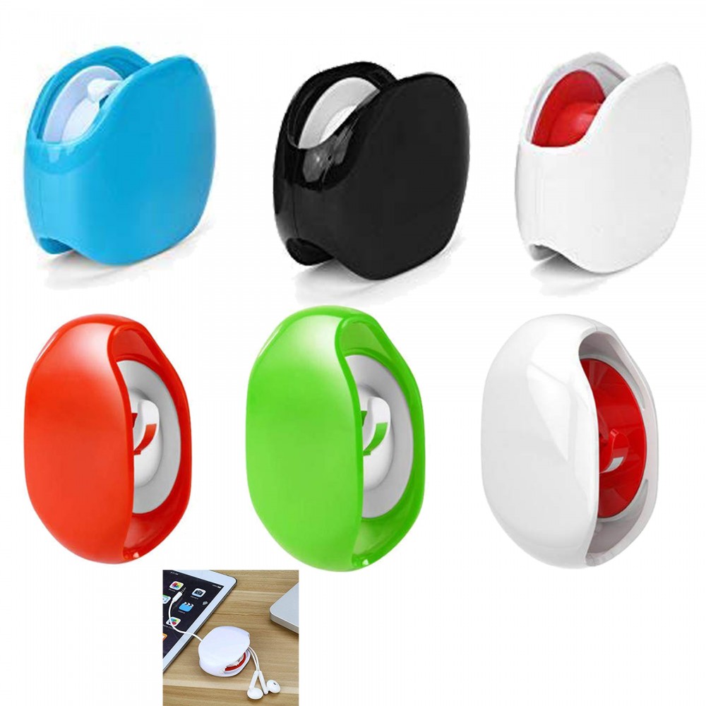 Custom Printed Automatic Roll Earphone Cable Cord Winder Wrap Custom Printed Automatic Roll Earphone Cable Cord Winder Wrap