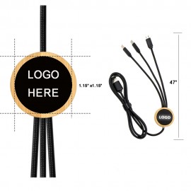 Custom 47 inch Bamboo LED Multi Charging Cable