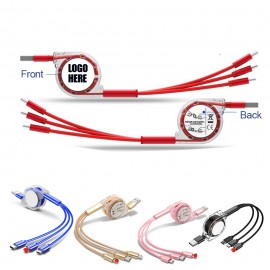 3-in-1 Retractable TPE Charge Cable with Logo