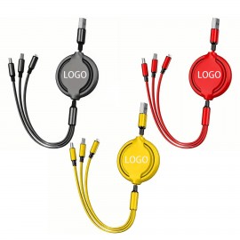 Retractable 3 in 1 Phone Charger Cord with Logo