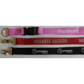 Personalized 1" Woven Lanyard w/ Split Ring or Swivel Hook