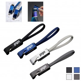4-In-1 Charging Cable with Lanyard and Opener with Logo