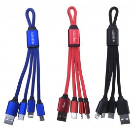 Custom Printed Multi-functional Charger Cord Adapter w/4 Connectors Custom Printed Multi-functional Charger Cord Adapter w/4 Connectors