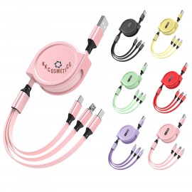 Personalized 3 in 1 Retractable Charging Cord