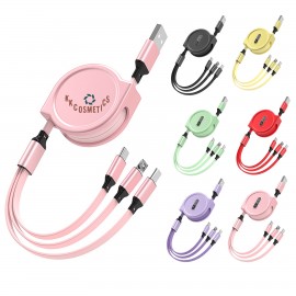 Personalized 3 in 1 Retractable Charging Cord  Personalized 3 in 1 Retractable Charging Cord