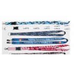 5/8" Dye Sublimation Lanyard W/ Metal Crimp and Split Ring or Swivel Hook with Logo