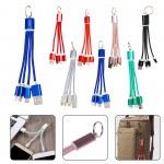 3-in-1 Braided Charging Cable Keychain with Logo