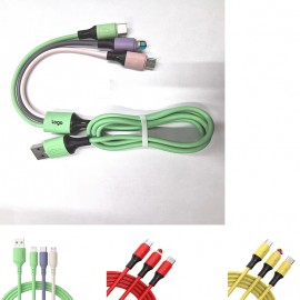 Customized 3-in-1 Custom Silicone Multi Charging Cable Multi Charger Cord