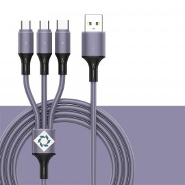 Cylindrical Charging Cable Cord 3 In 1 with Logo
