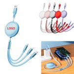 43" TPE 3In1 Retractable Multi Charging Cord with Logo