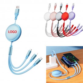 43" TPE 3In1 Retractable Multi Charging Cord with Logo