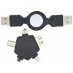 Retractable USB 2.0 Cord w/ Multi-Adapter with Logo