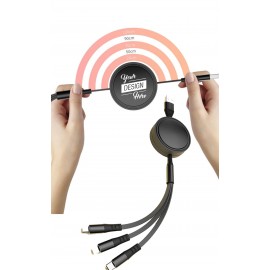 Personalized Retractable 3-in-1 Phone Charging Cable