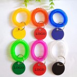 Personalized Bracelet Coil Wrist /Tag Keyring