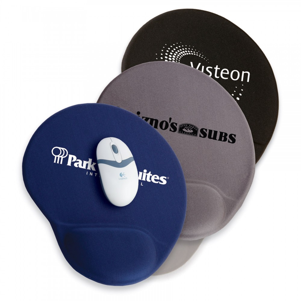 1/4" Thick Oval Mouse Pad with Gel Wrist Rest Custom Printed 1/4" Thick Oval Mouse Pad with Gel Wrist Rest Custom Printed