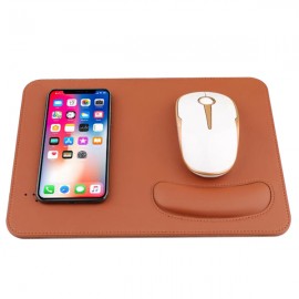 Wireless Charging Mouse Pad w/Wrist Rest with Logo